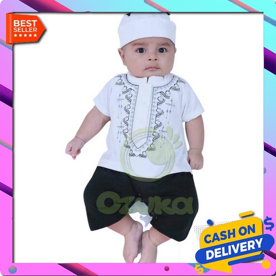 Setelan Anak Baju Koko Celana Panjang Peci Set Sarkoci Kemeja Kurta Polos Kain Katun Laki Cowok Newb