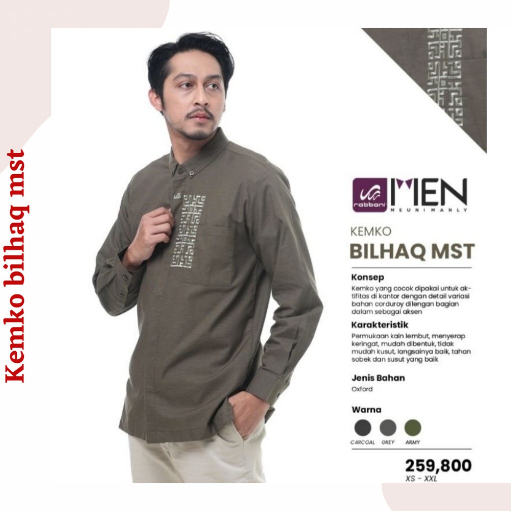 (JATENG)KEMKO RABBANI BILHAQ MST / ATASAN PRIA MUSLIM PANJANG / BAJU KOKO PANJANG