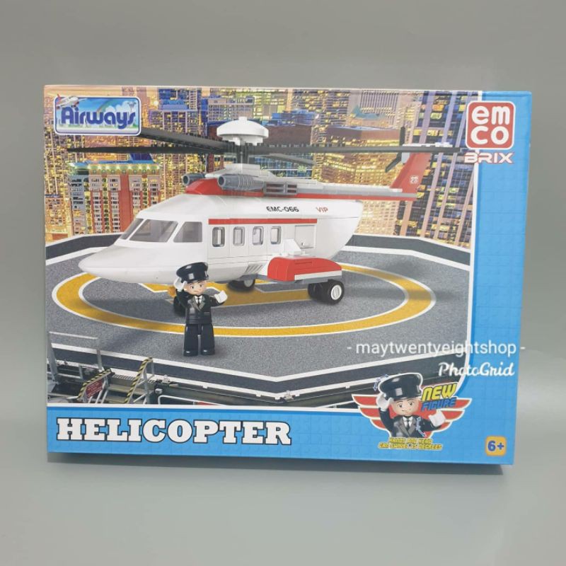 Emco Brix Airways Helicopter Original / Lego Helicopter Emco / Brick Block Emco Heli