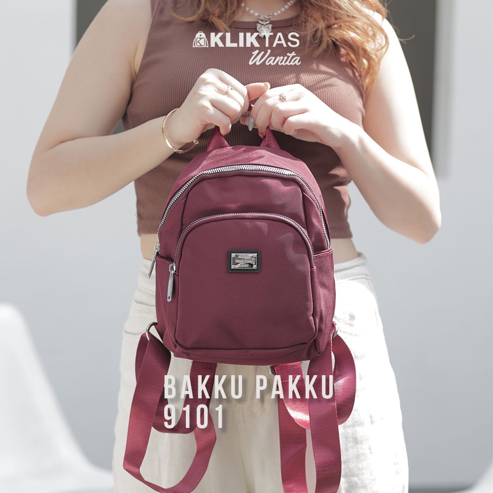 [KLIKTAS] Tas ransel wanita korean bag import terbaru Bakku pakku CC 9101 backpack perempuan kekinian murah