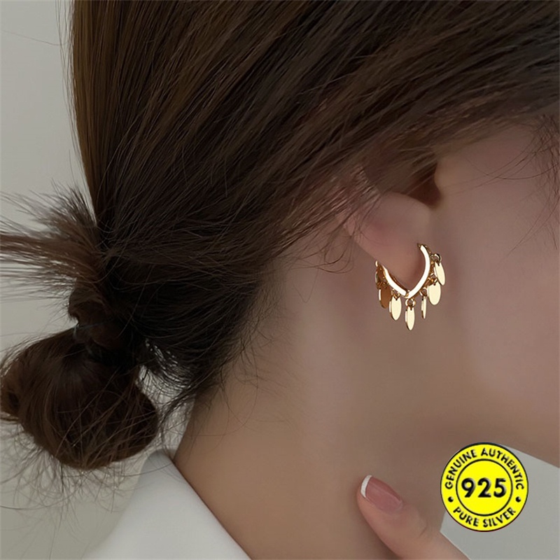 Anting Klip Telinga Bahan S925 Silver 18k Gold Untuk Wanita