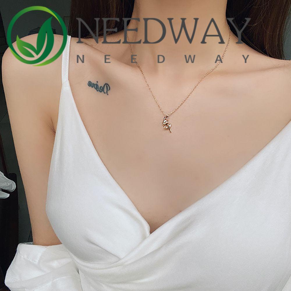 Kalung Choker Desain Bunga Mawar Hati Butterfly Untuk Wanita