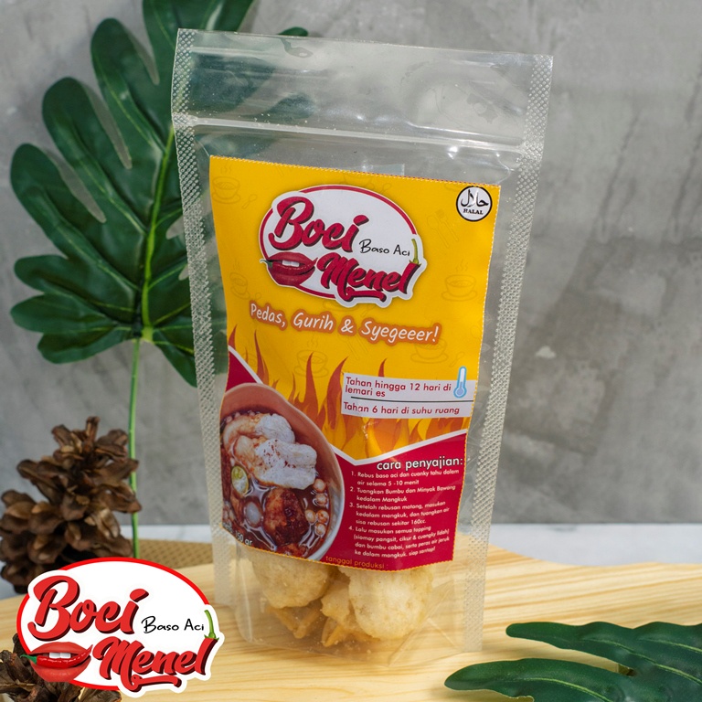 Jual Boci Menel Kemasan Vacum Baso Aci Extra Pedas Kemasan Vacum