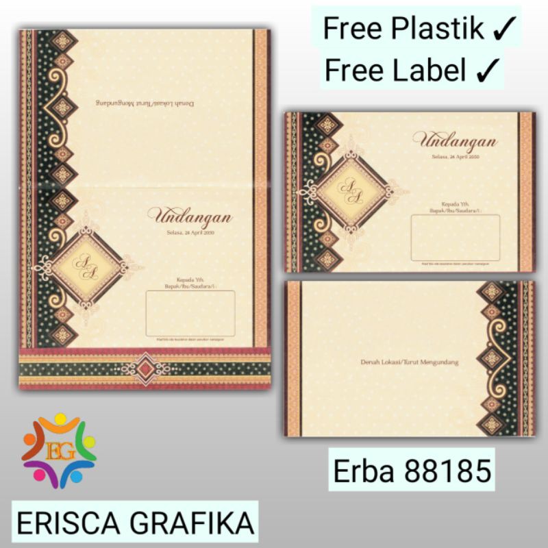 Undangan pernikahan erba 88185 cetak