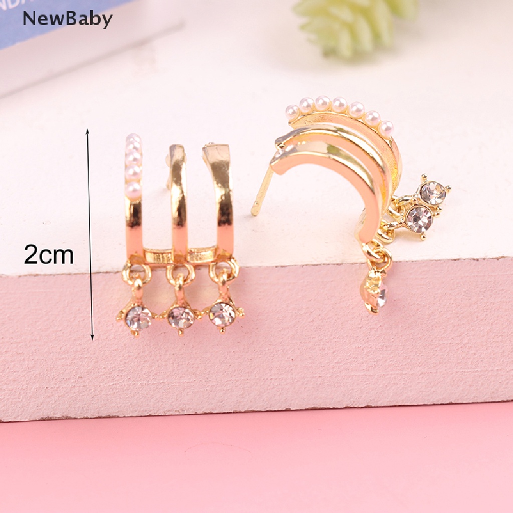 Anting Tusuk Gantung Desain Geometri Vertikal Multi layer Hias Zircon Gaya Korea Untuk Wanita