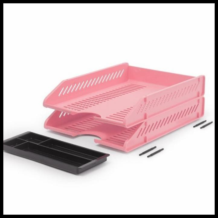 

LETTER TRAY SET FOR DESK BANTEX MUSKY PINK 9872 74