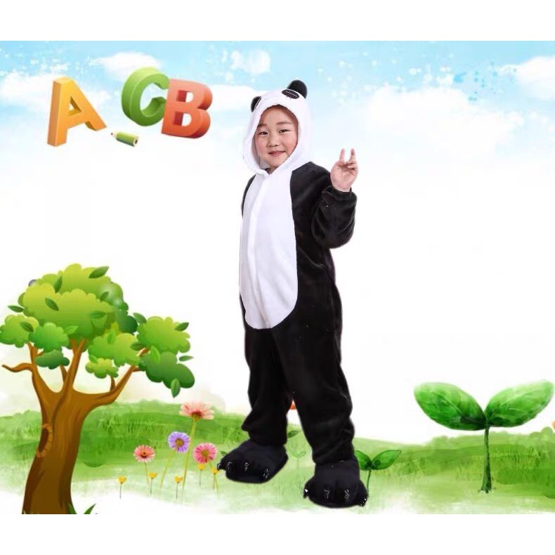 KOSTUM ONESIE PANDA ANAK PIYAMA COSPLAY PESTA