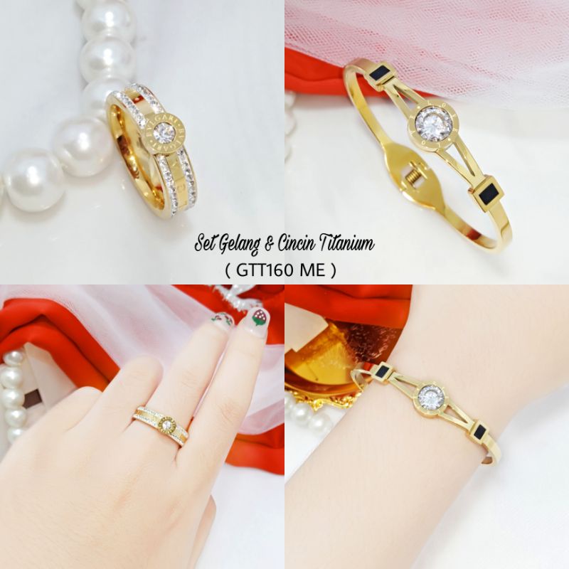 Gelang Titanium Set Cincin Fashion Terbaru GTT160 ME