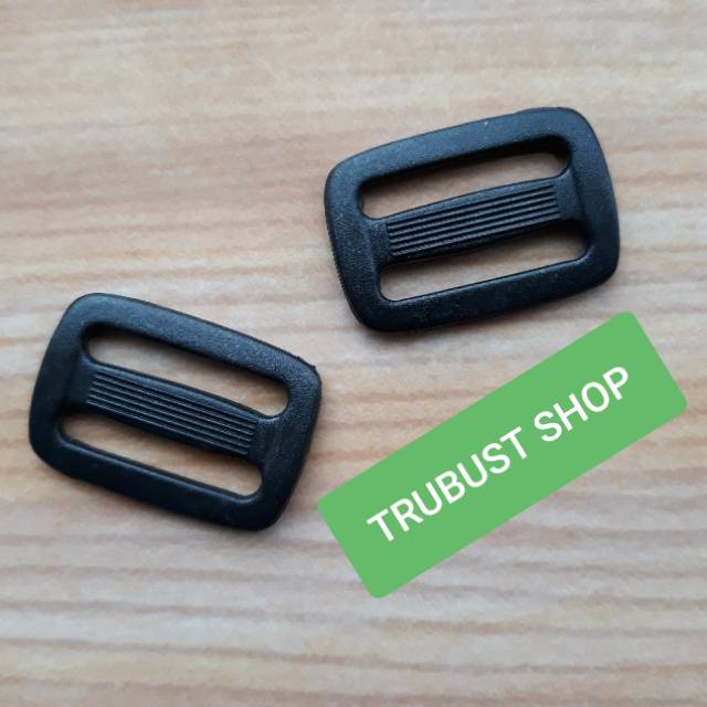 Ring jalan tas plastik buckle pp 2,5cm hitam