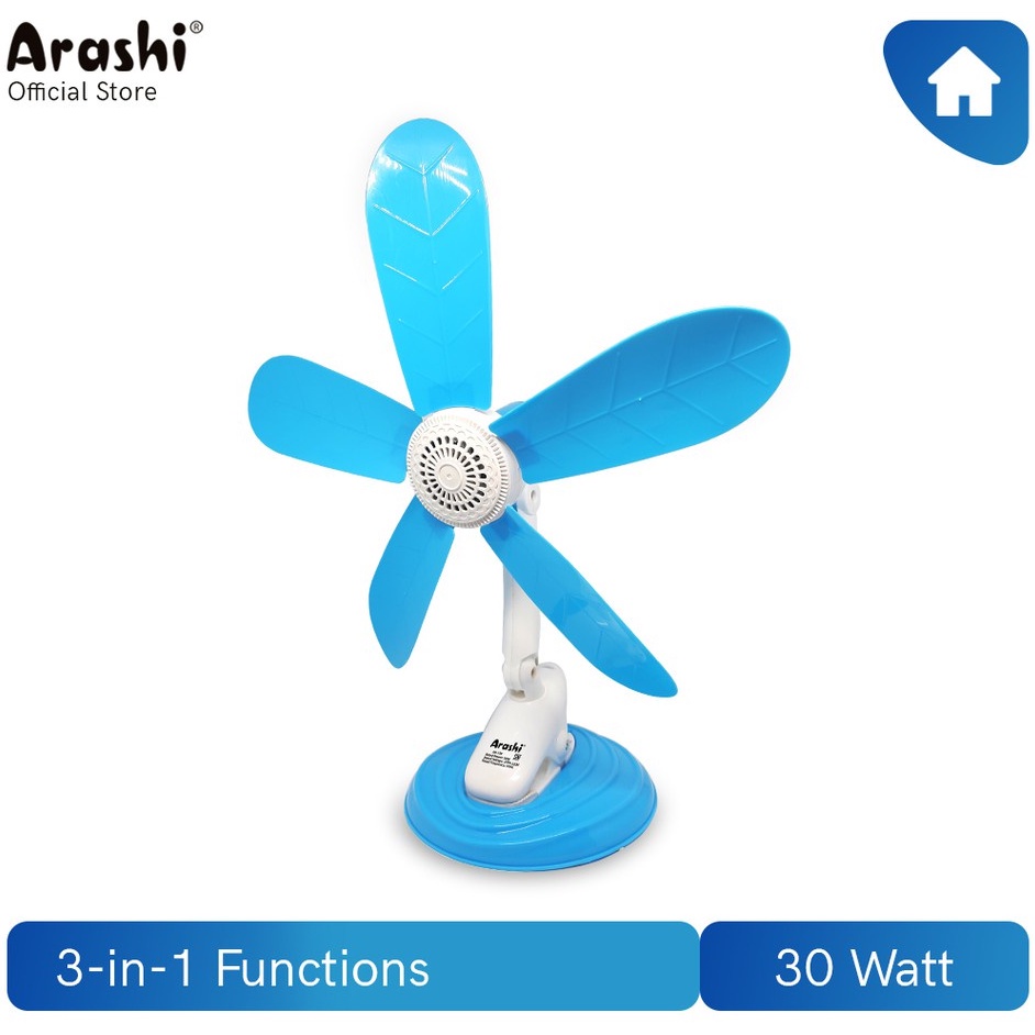 Arashi AR138 Clip Fan Kipas Angin Dinding / Meja / Jepit 3 in 1