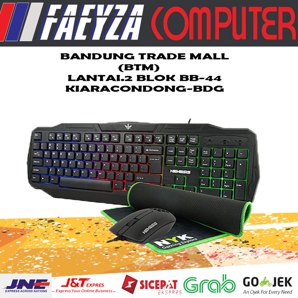 KEYBOARD MOUSE GAMING + MOUSEPAD NYK KC-200