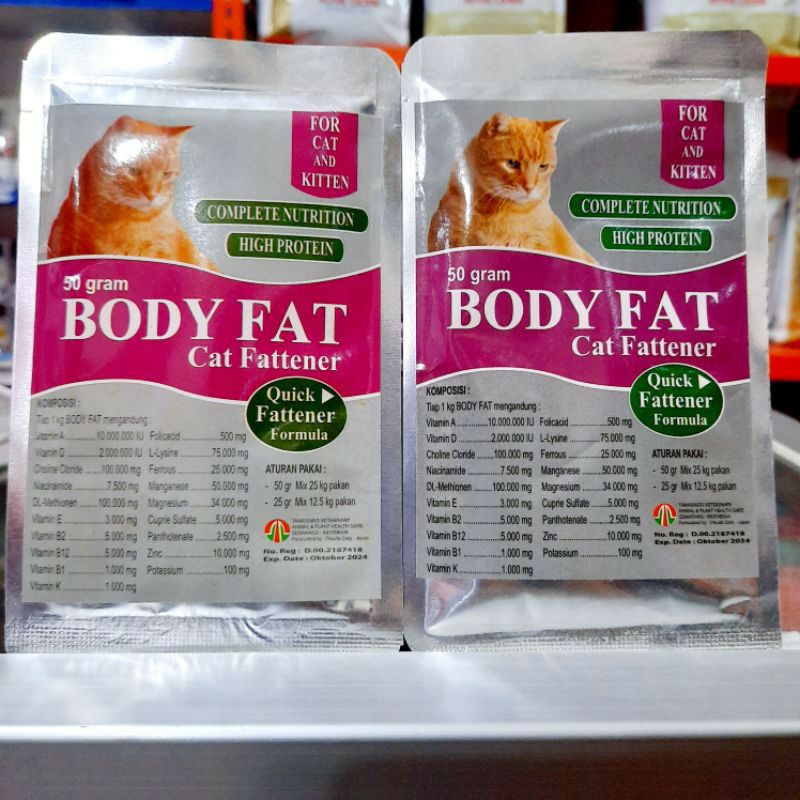 Jual Body Fat Cat Fattener Powder Vitamin Penggemuk Badan Body Fat Vitamin Penggemuk Kucing