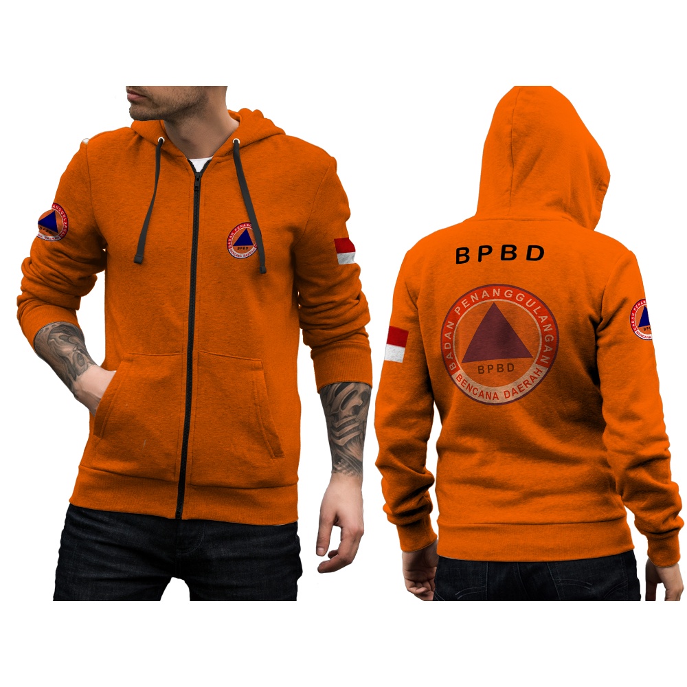 Utamamedia - Jaket BPBD Pria / Jaket BPBD Terbaru / Jaket Hoodie BPBD Zipper