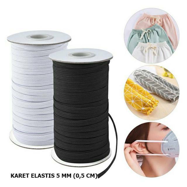 JI-karet elastis  tali masker/5mm /per meter