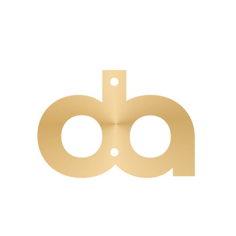 

label akrilik "da" gold ukuran 2,5 x 1,7 cm 500 pcs