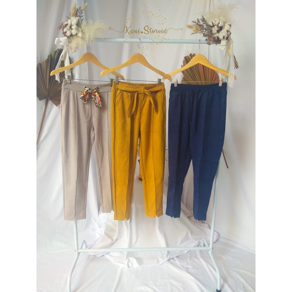 Celana Suede Strech Tali Serut - KAMI Pants Suede - Pant Suede Premium Import - Suede Pants