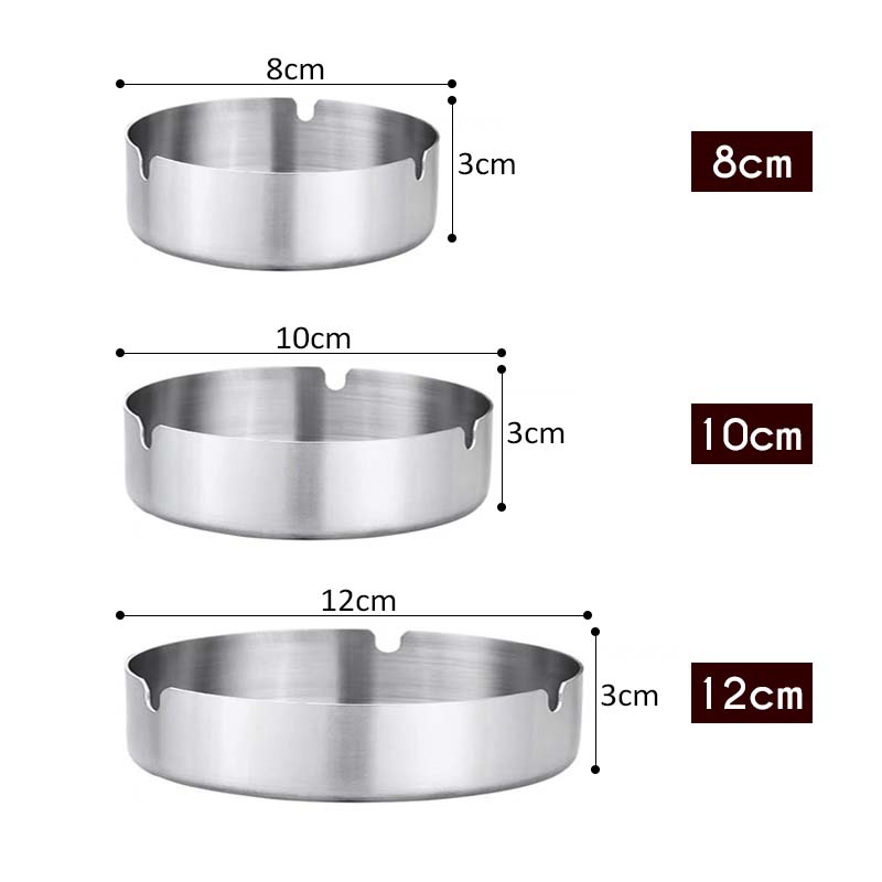 HOVELSHOP Asbak Rokok Stainless Mangkuk Bulat Tempat Sampah Elegant Ashtray