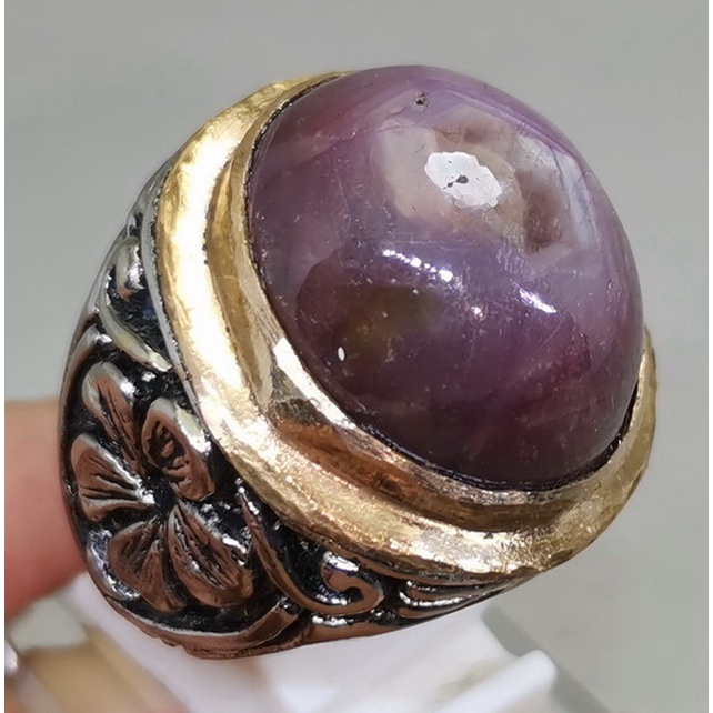 Cincin Batu Permata Ruby Star Asli Jumbo
