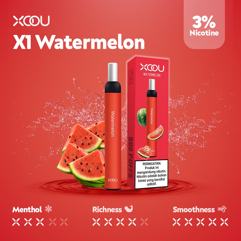 [PNCSID] [RELX COMPATIBLE] XOOU Mint Flavour Pods / Cartridge - Watermelon