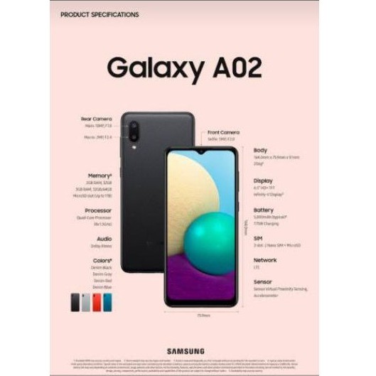 SAMSUNG A02 ram:3/32 BLACK