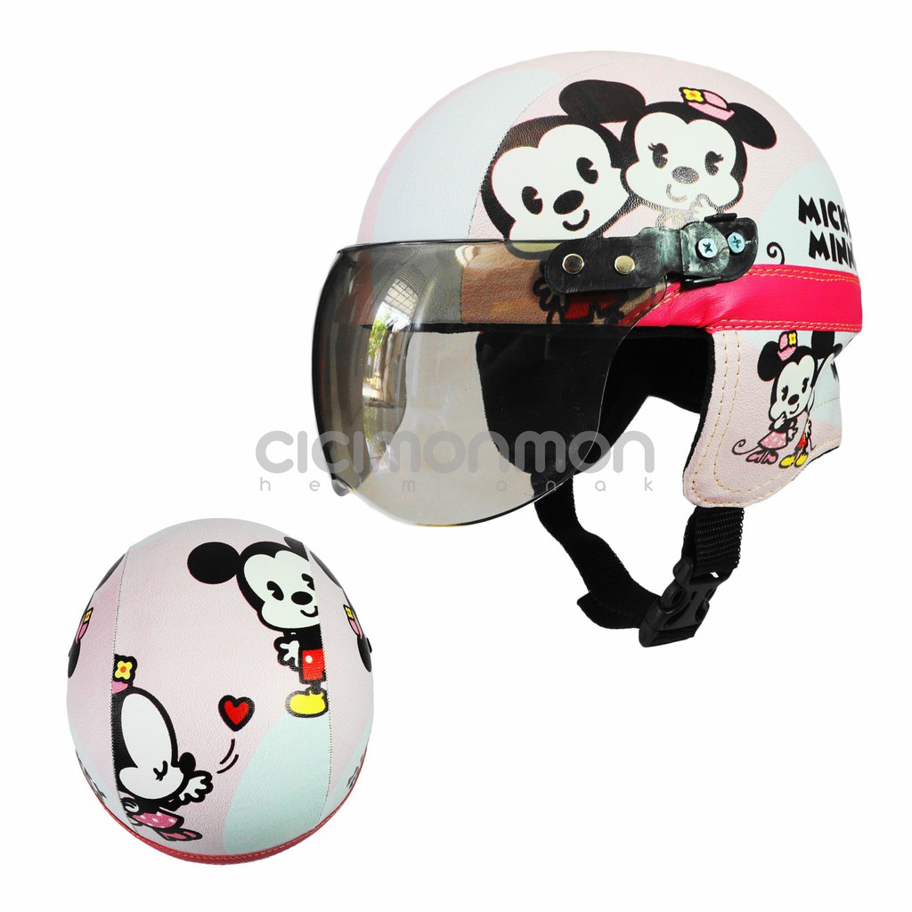 SUPER Helm Anak Retro Mickey Minnie Mouse