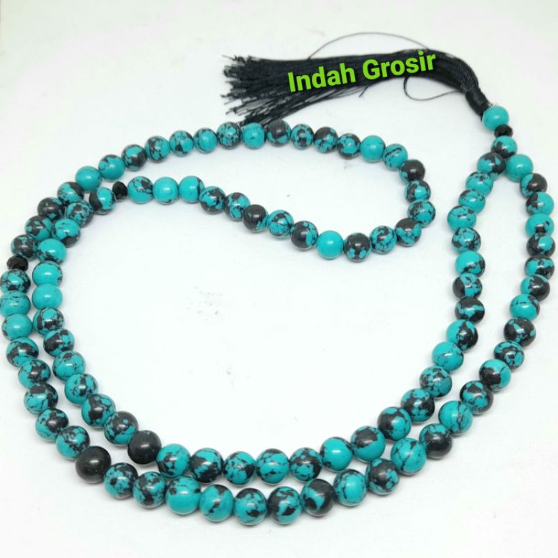 Tasbih Batu Pirus Turquoise 8mm 99butir