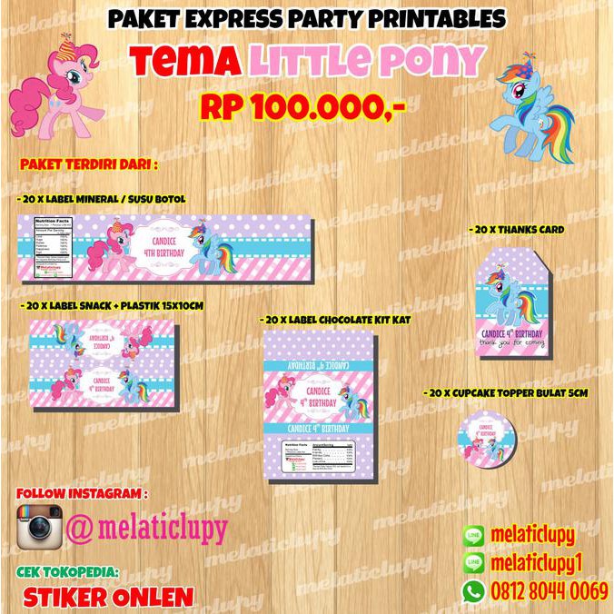

Paket Hemat Express Label Ulang Tahun Tema Little Pony Ready Stok
