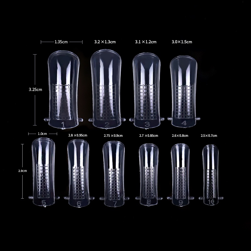 20 Pcs Quick Building Mold Tips Nail Dual Forms Finger Extension Nail Art UV Builder Nail Gel Tool