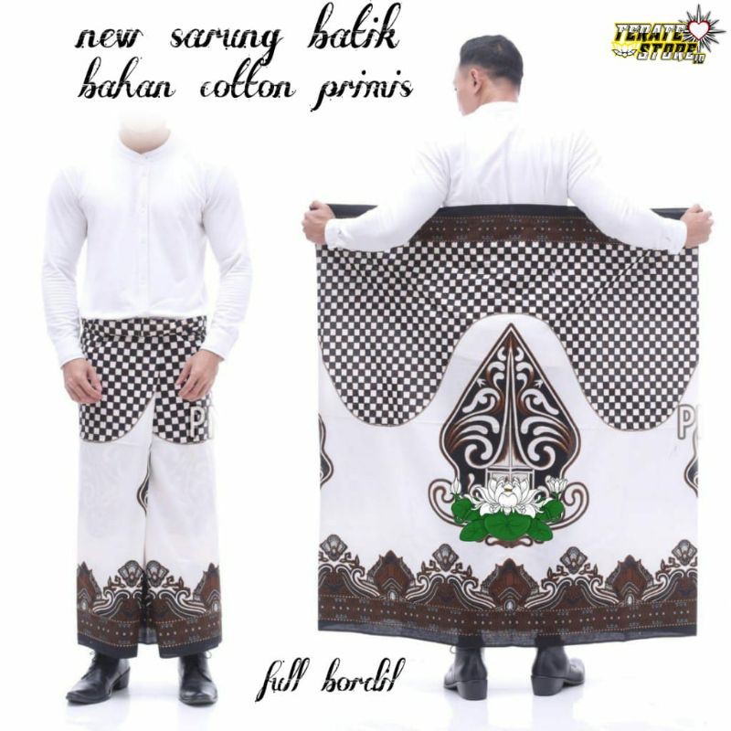 ATRIBUT PSHT SARUNG PSHT MOTIF GUNUNG WAYANG TERATE MOTIF COKLAT (KODE TSID-1), (BISA COD) BAHAN DIS