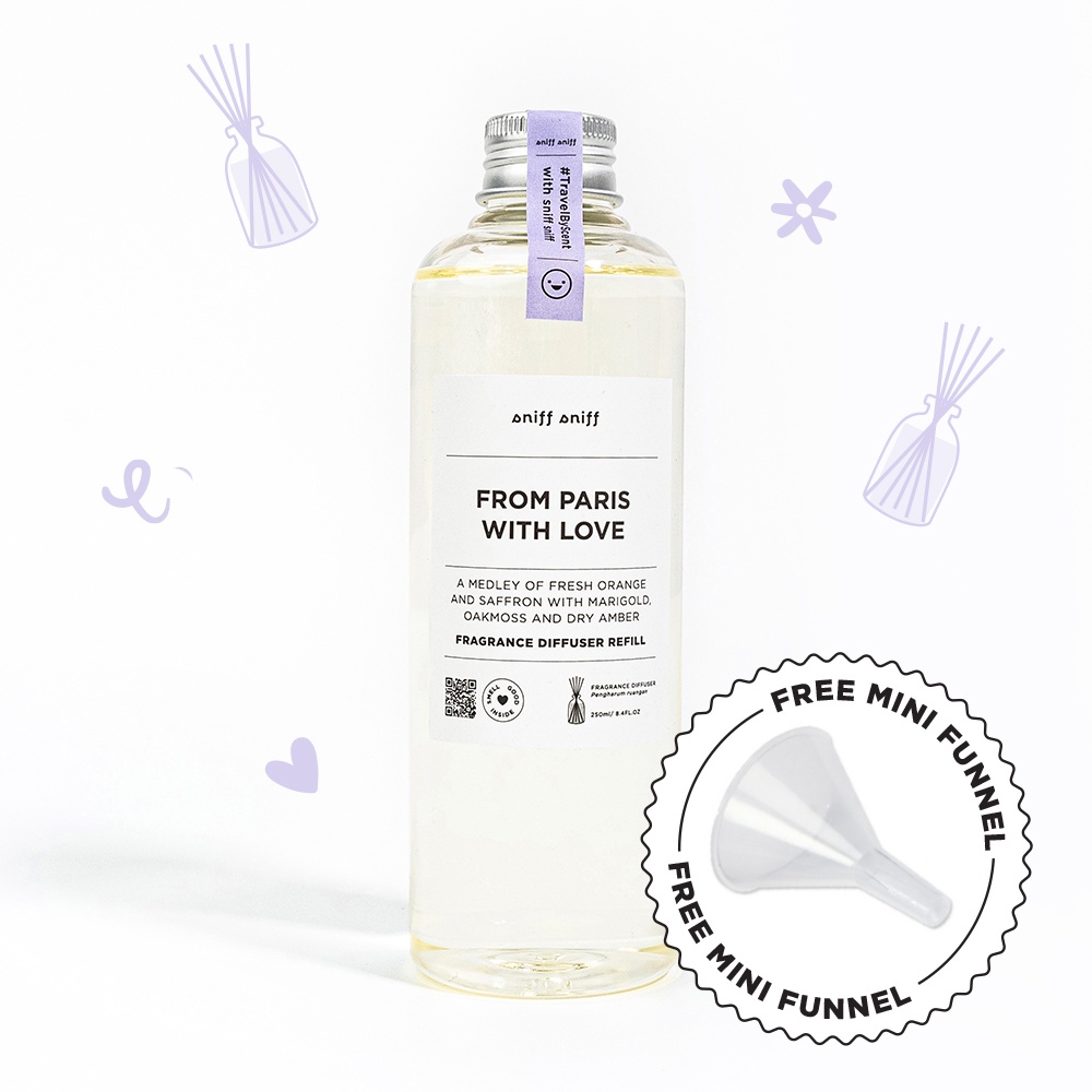 REFILL REED DIFFUSER 250ml - pengharum kamar/ruangan sniff sniff-Paris
