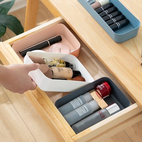 BNBS Kotak Pembatas Organizer Penyimpanan Makeup Divider Case Organize - Putih, L