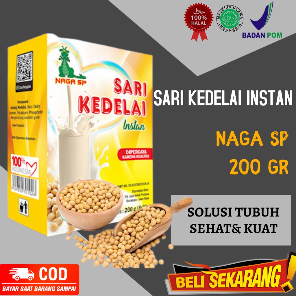 

(BELI 2 DAPAT 3) SARI KEDELAI NAGA SP 200 G PENUH NUTRISI KUALITAS PREMIUM BPOM PIRT COD