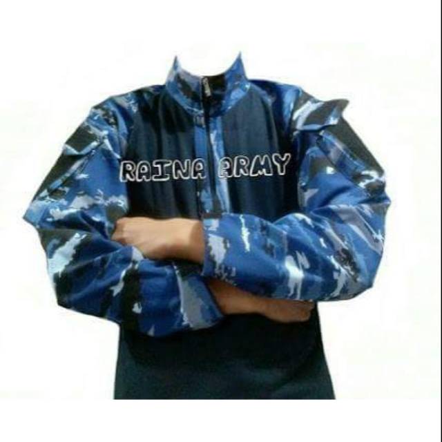 Kaos bdu pria lengan panjang loreng TNI AU