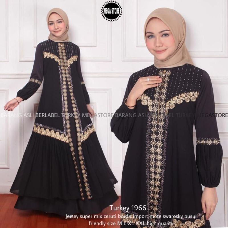Abaya turkey black / hitam series original terlaris | abaya idul fitri kondangan idul adha simple el