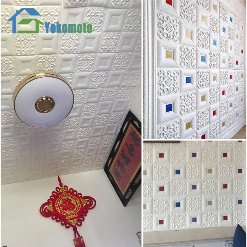 Wallpaper Dinding Ceiling Wallpaper Sticker Dinding Busa 3D Desain Wallpaper Perekat Bata Stiker Dinding Kamar Tidur-6