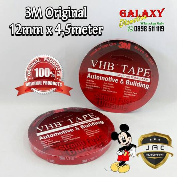 

[PROMO] Isolasi Dobel Tape 3M VHB 12mm x 4.5meter 100⎕riginal