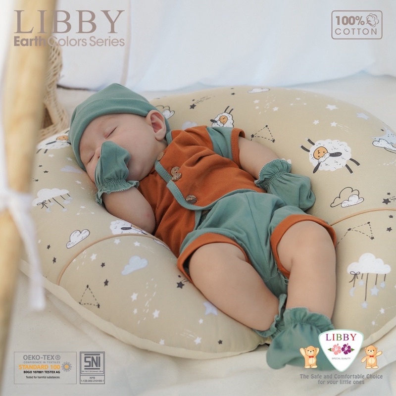 Libby Comfy Topi Bulat - Libby Earth Topi bayi /Libby Comfy Set Topi Tali - Topi Bayi 1 Pcs