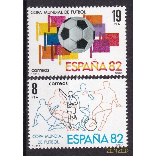 

0611 Perangko Spanyol 1980 Football World Cup - Spain 2v Mnh