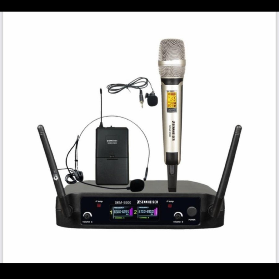 sennheiser mic wireless skm 9500 skm9500 1mic pegang+1mic clip on