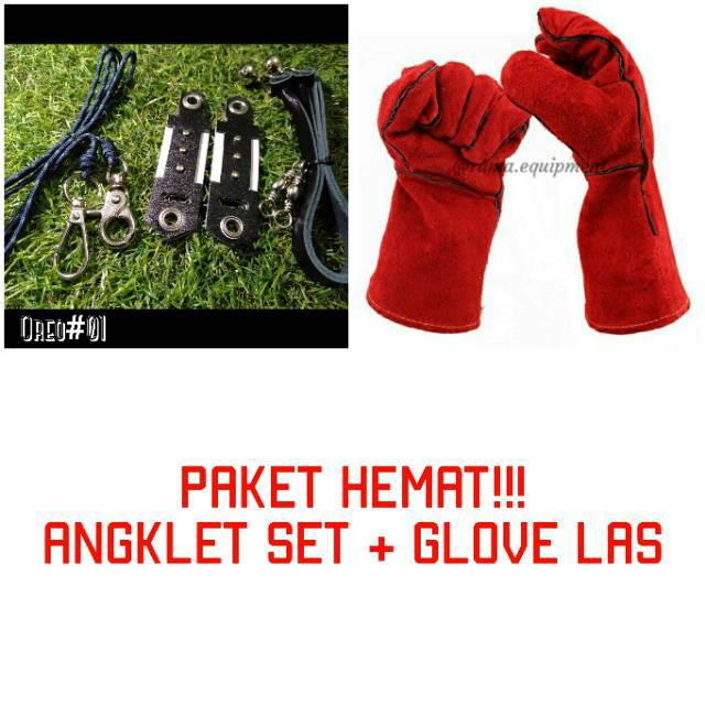 PAKET HEMAT Angklet Set Burung Hantu Obay / Tyto Alba / Buffy + Sarung Tangan Las