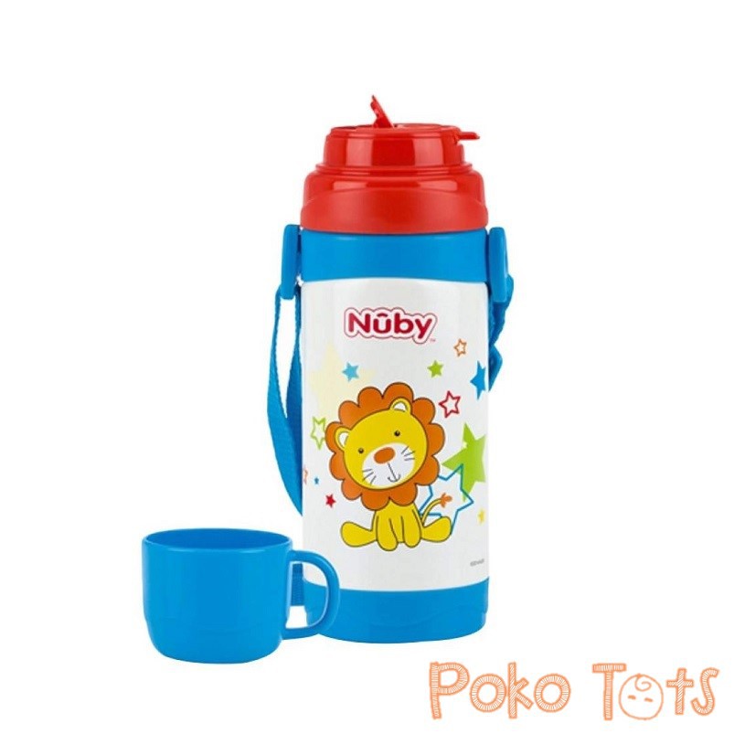 Nuby Clik-It Stainless Steel Insulated Cup 360ml Thermos plus Cangkir