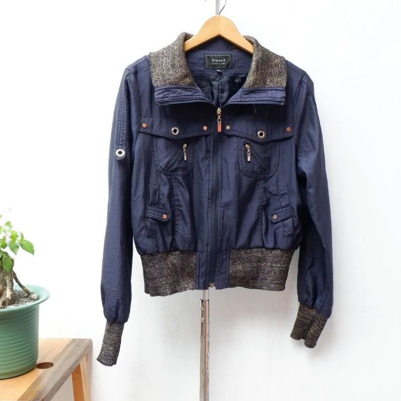 Vniel jacket / jacket navy / kawaii / long coat / jaket korea / coat korea / vintage / lucu / kawaii