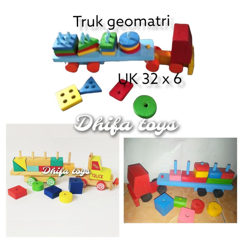 Mainan edukasi anak/Mainan APE TK/PAUD-Mainan kayu Balok kontener