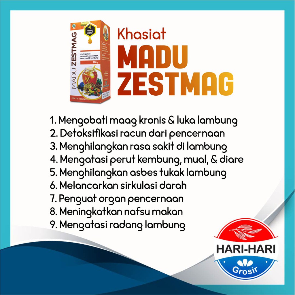 MADU ZESTMAG Madu Herbal Obat Maag Menurukan Asam Lambung Ampuh AMAN 100% HALAL ORIGINAL-1