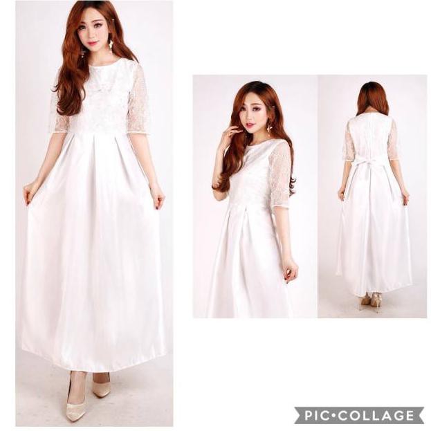 [KODE 6161] rstok Winona - allsize fit L - dress putih panjang /dress sidi babtis /longdress putih/