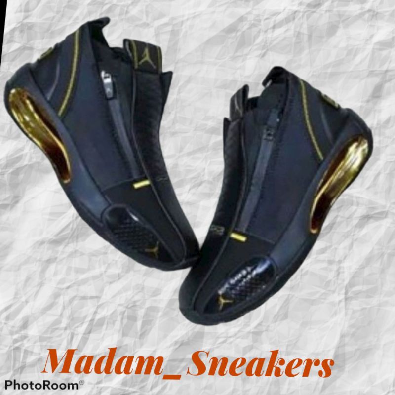 Sepatu Basket Nike air Jordan 34 Zipper Black Gold