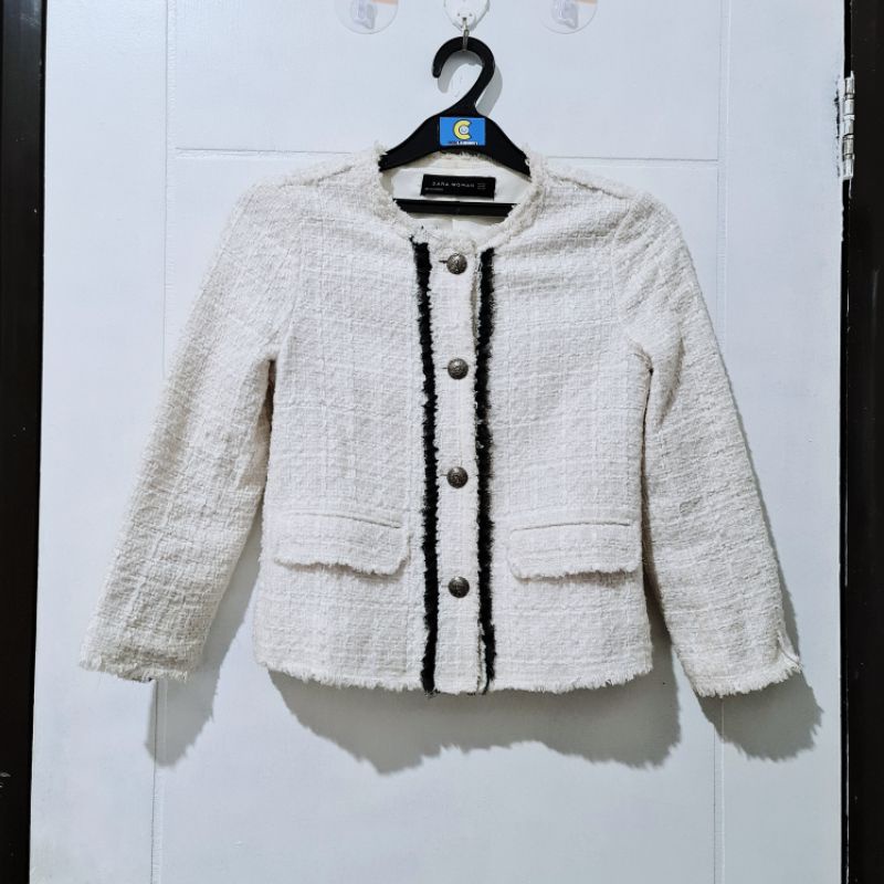 zara tweed blazer