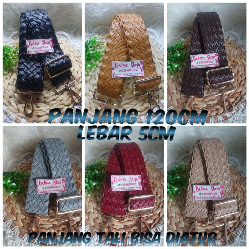 (BESI SUPER TEBAL) Premium Long strap - Longstrap - Tali slempang - strap bag kepang - talpan kepang
