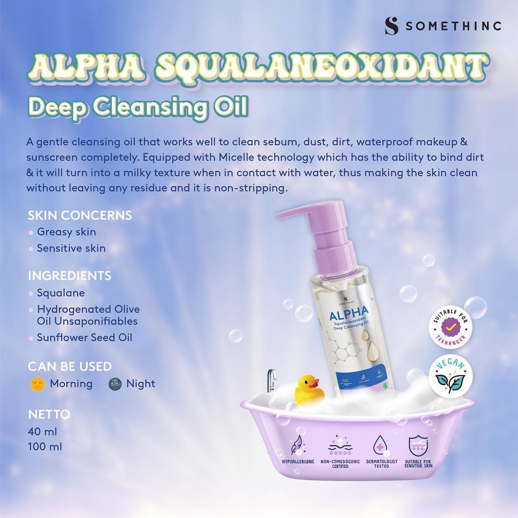 ❤ BELIA ❤ SOMETHINC Alpha Squalaneoxidant Deep Cleansing Oil | Cleansing Oil (✔BPOM)