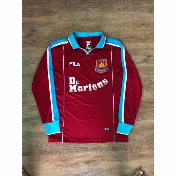 Jersey Bola Retro West Ham Home 1999 Longsleeve